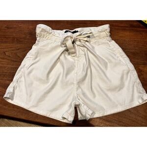 HUDSON Paperbag Shorts Size 27, White, Linen Blend, Preppy, Summer, Beach